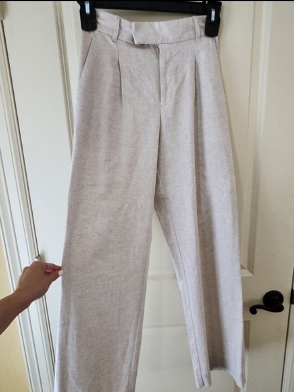 Banana Republic Natural Beige Wide Leg Trousers